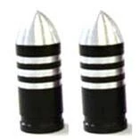 Bullet With Stripes Valve Cap (Pair)
