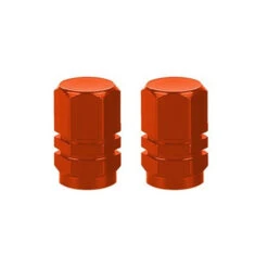 Hexagon Valve Caps (Pair) -Canyon Sport Store hexagon valve caps pair valve caps luxbmx orange 3