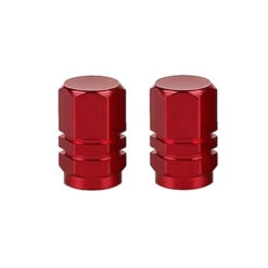 Hexagon Valve Caps (Pair) -Canyon Sport Store hexagon valve caps pair valve caps luxbmx red 6