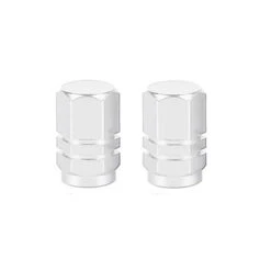 Hexagon Valve Caps (Pair) -Canyon Sport Store hexagon valve caps pair valve caps luxbmx silver 8