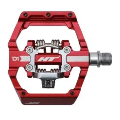 HT D1 Dual Function Clip/Flat Pedals -Canyon Sport Store ht d1 dual function clipflat pedals pedals apollo red 916 inch 8