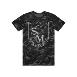 S & M Big Shield T-Shirt -Canyon Sport Store s m big shield t shirt t shirts bmx international black camo xl 6