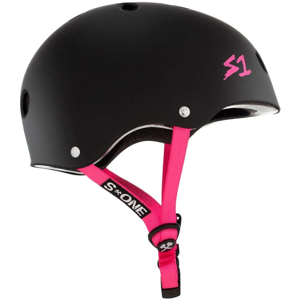 S-One Helmet Lifer Black Matte/Pink Straps 1 S-One Helmet Lifer Black Matte/Pink Straps