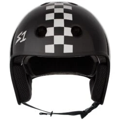 S-One Helmet Retro Lifer Black Matte/White Checkers 7 S-One Helmet Retro Lifer Black Matte/White Checkers -Canyon Sport Store s one helmet retro lifer black mattewhite checkers helmets trinity distribution checkerboard xs 3