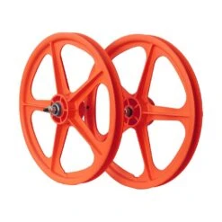 Skyway Tuff II 5 Spoke Wheelset -Canyon Sport Store skyway tuff ii 5 spoke wheelset wheel sets bmx international orange right hand drive 5