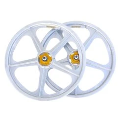 Skyway Tuff II Rivet 20 Collectors Edition Wheelset 10 Skyway Tuff II Rivet 20 Collectors Edition Wheelset -Canyon Sport Store skyway tuff ii rivet 20 collectors edition wheelset wheel sets bmx international white wgold flange right hand drive 3
