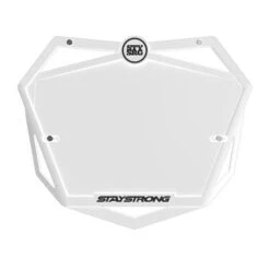 Stay Strong Mini 3D Number Plate -Canyon Sport Store stay strong mini 3d number plate number plates elite cycle imports white 5